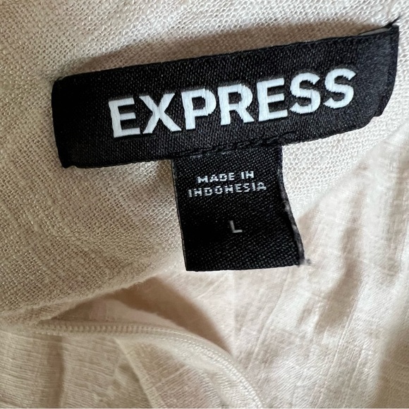 Express Linen Blend Boho Peplum Women’s Sleeveless Shirt Top Fairy Coastal Sz L - Picture 6 of 9